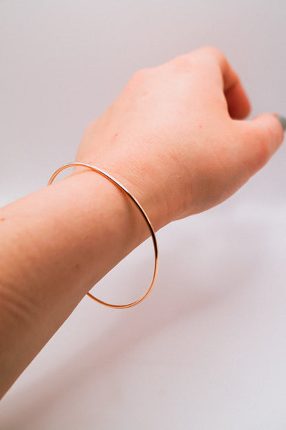 Rounded Bangle Bracelet, Gold Fill, Rose Gold Fill or Sterling Silver