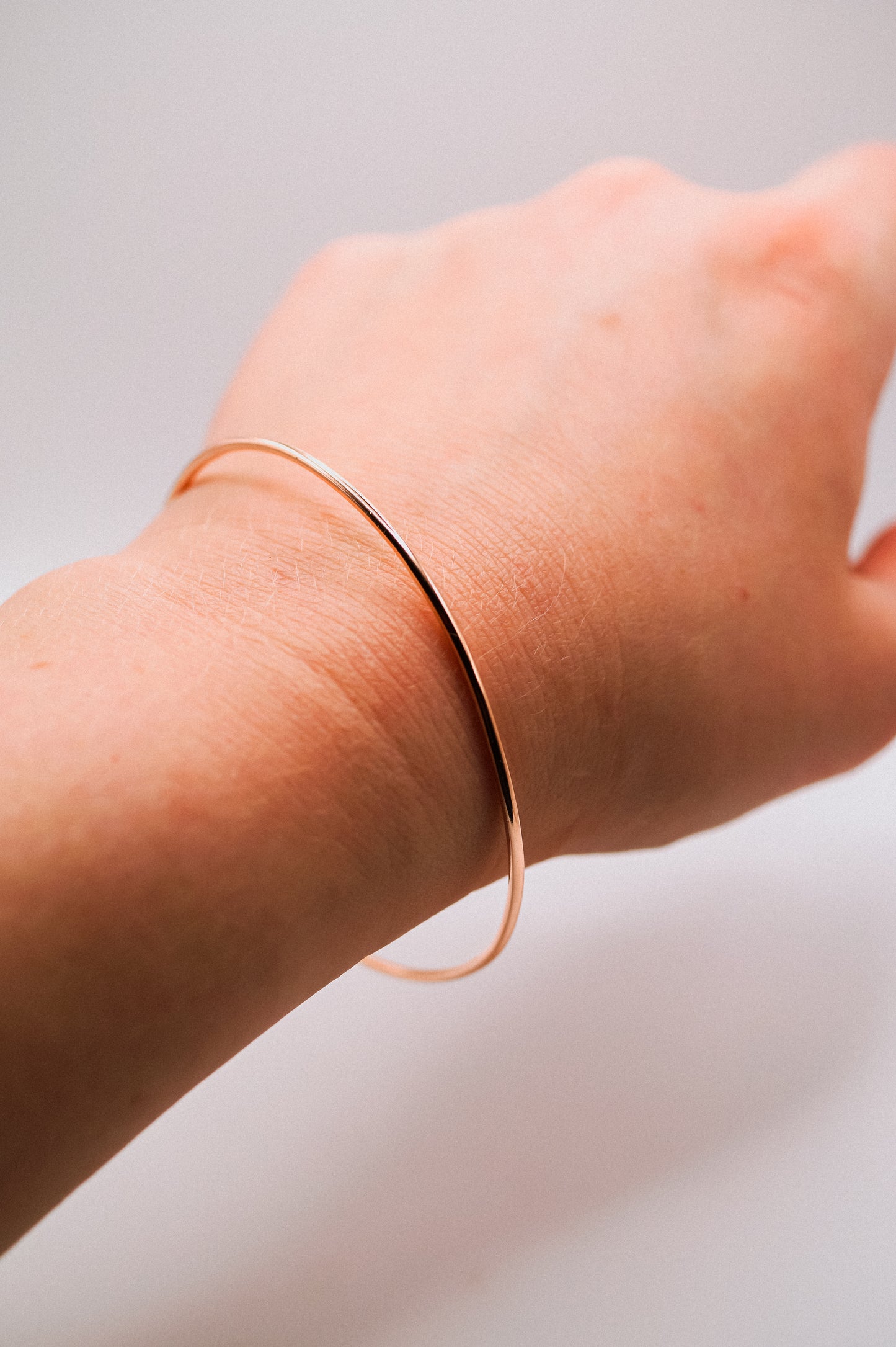 Rounded Bangle Bracelet, Gold Fill, Rose Gold Fill or Sterling Silver