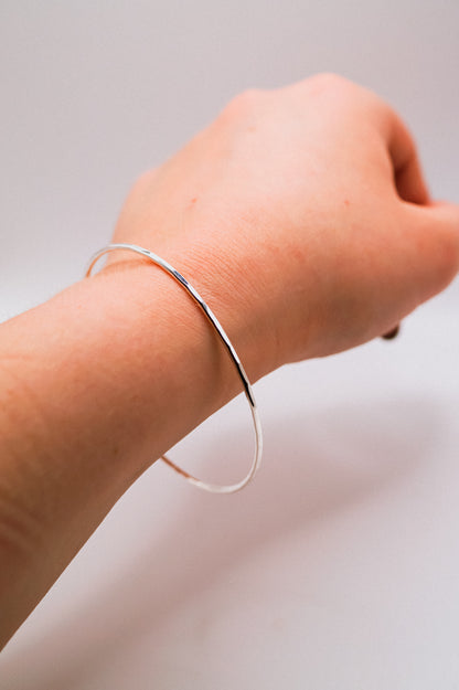 Rounded Bangle Bracelet, Gold Fill, Rose Gold Fill or Sterling Silver