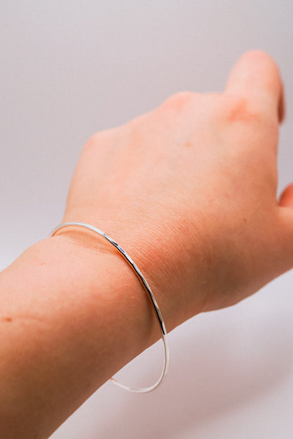 Rounded Bangle Bracelet, Gold Fill, Rose Gold Fill or Sterling Silver
