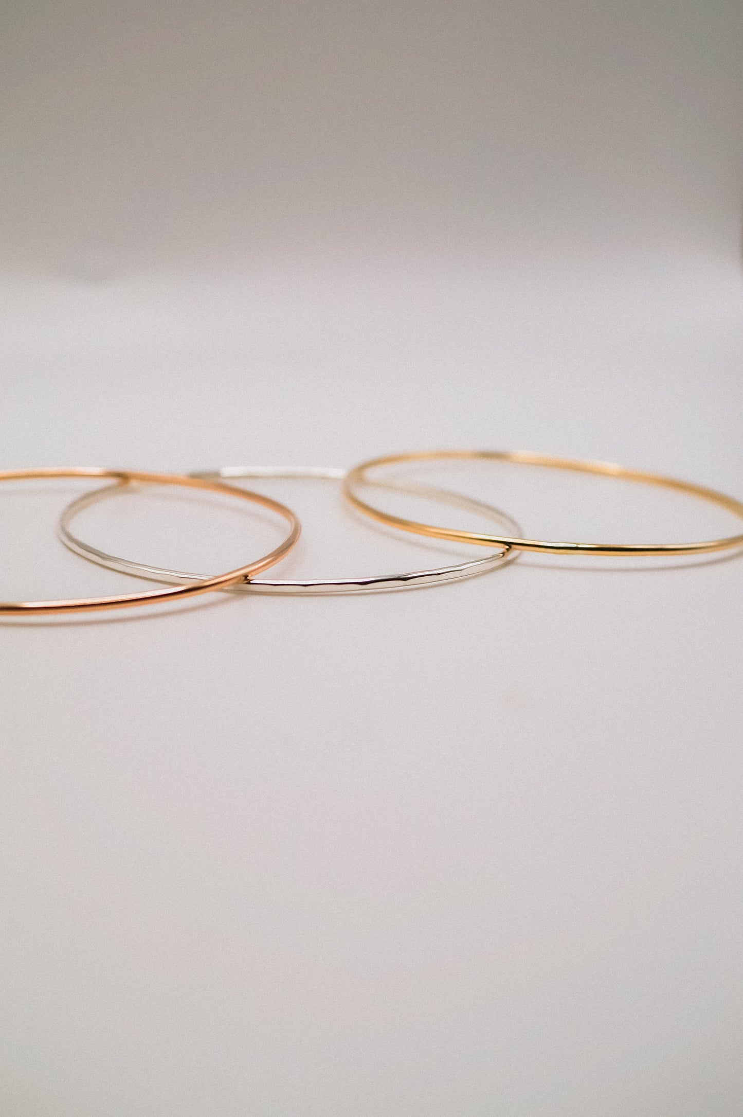Rounded Bangle Bracelet, Gold Fill, Rose Gold Fill or Sterling Silver
