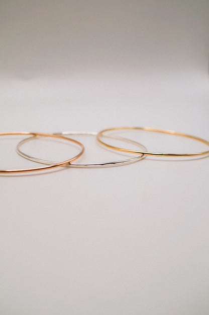 Rounded Bangle Bracelet, Gold Fill, Rose Gold Fill or Sterling Silver