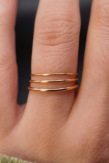 Simple Stacking Set Of 3 Rings, Gold Fill, Rose Gold Fill or Sterling Silver
