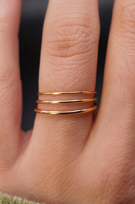 Simple Stacking Set Of 3 Rings, Gold Fill, Rose Gold Fill or Sterling Silver