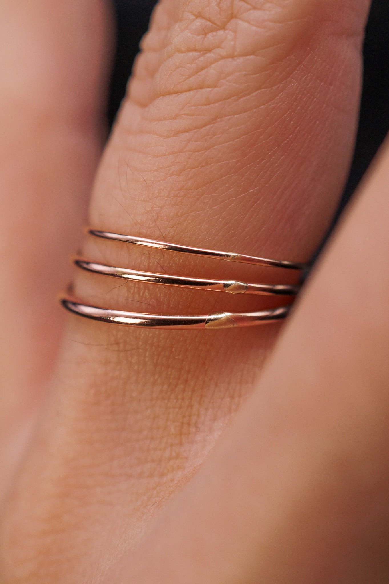 Simple Stacking Set Of 3 Rings, Gold Fill, Rose Gold Fill or Sterling Silver