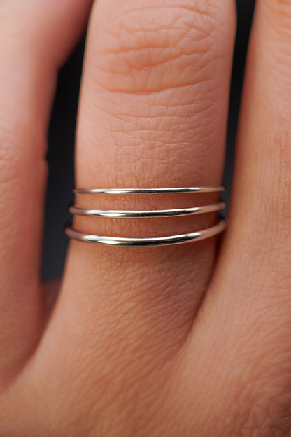 Simple Stacking Set Of 3 Rings, Gold Fill, Rose Gold Fill or Sterling Silver
