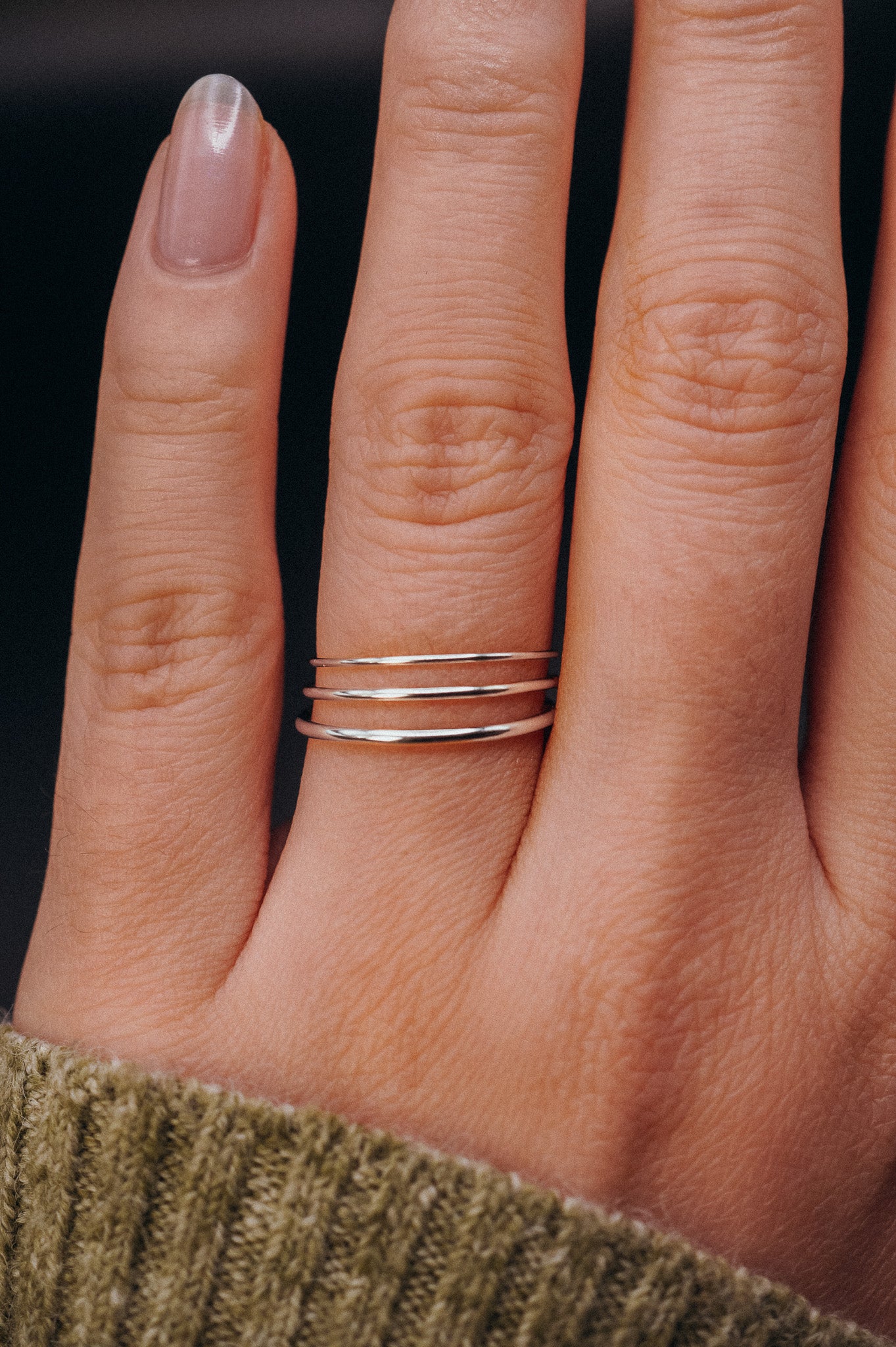 Simple Stacking Set Of 3 Rings, Gold Fill, Rose Gold Fill or Sterling Silver