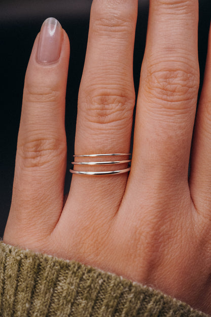 Simple Stacking Set Of 3 Rings, Gold Fill, Rose Gold Fill or Sterling Silver