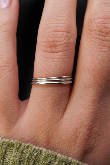 Simple Stacking Set Of 3 Rings, Gold Fill, Rose Gold Fill or Sterling Silver