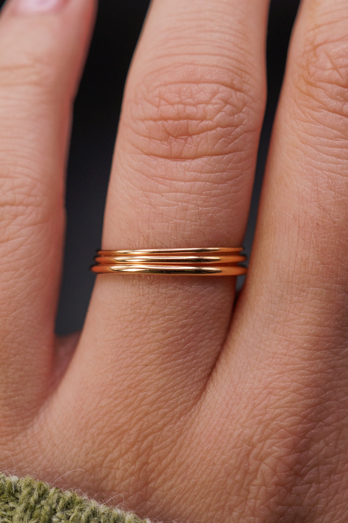 Simple Stacking Set Of 3 Rings, Gold Fill, Rose Gold Fill or Sterling Silver