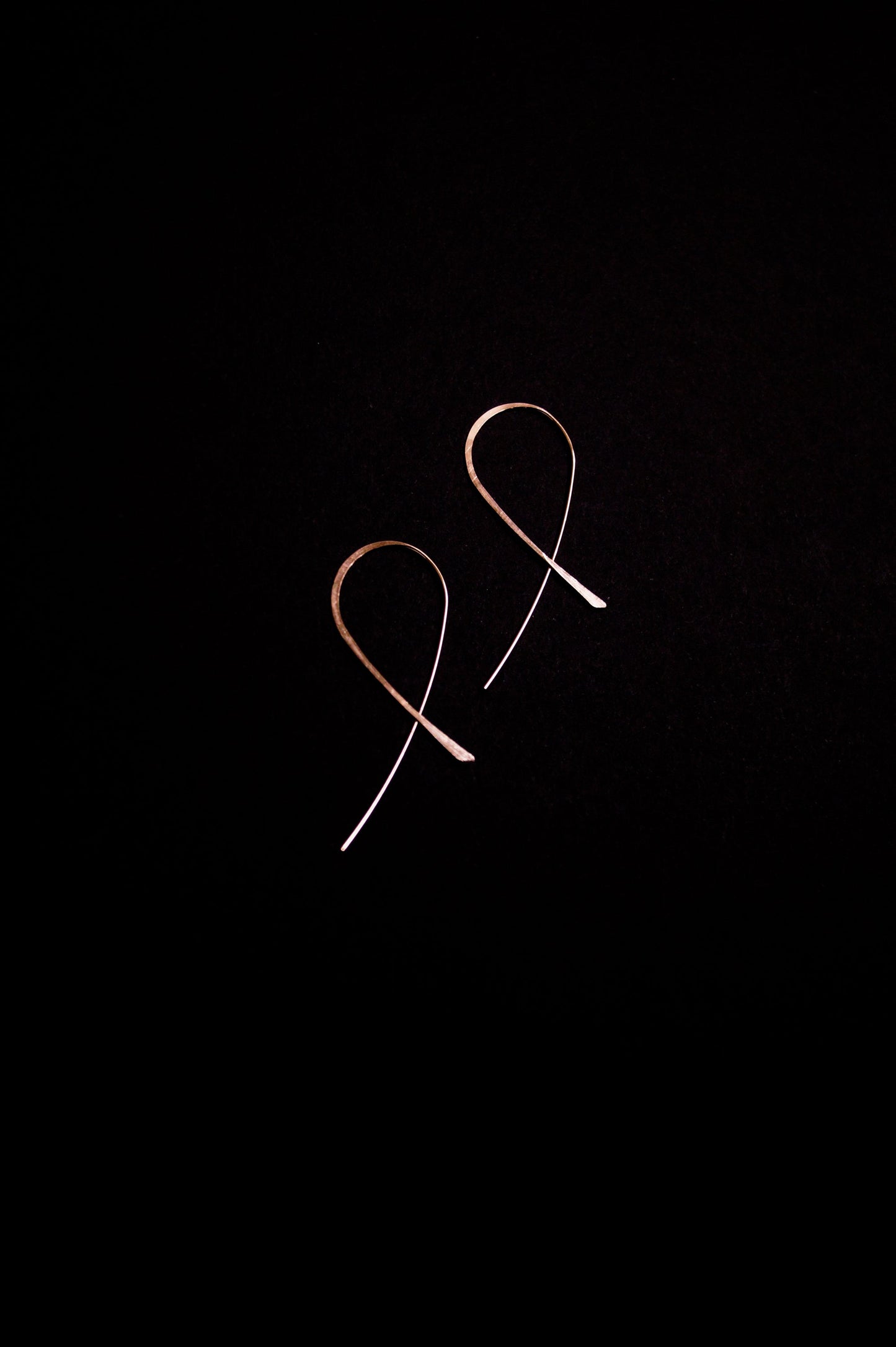 Mini Ribbon Open Hoop Earrings in Solid 14K Gold or Rose Gold