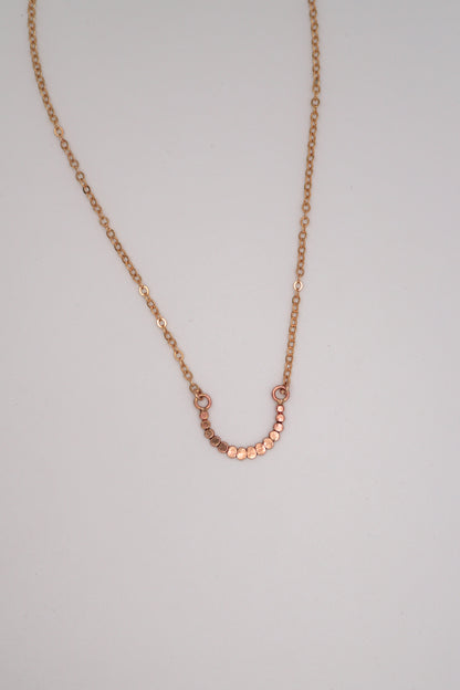 Small Bead Necklace, Gold Fill, Rose Gold Fill, or Sterling Silver