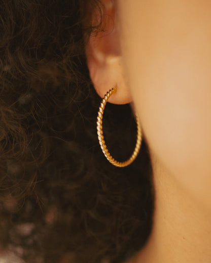 Chunky Twist Hoops in 14K Gold Fill, Rose Gold Fill or Sterling Silver