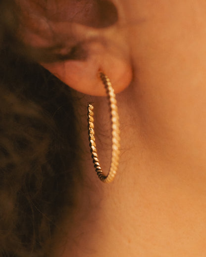 Chunky Twist Hoops in 14K Gold Fill, Rose Gold Fill or Sterling Silver