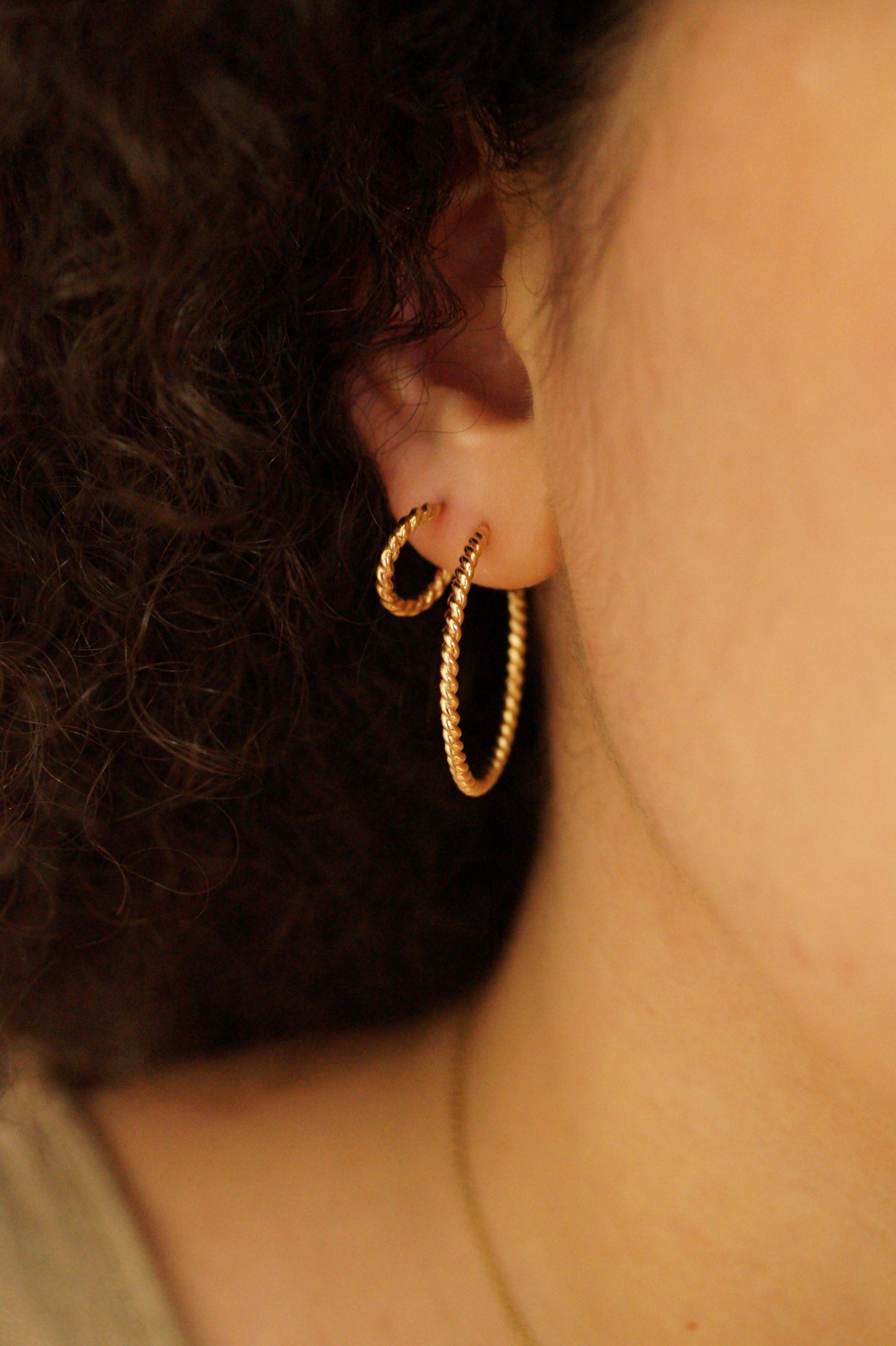 Chunky Twist Hoops in 14K Gold Fill, Rose Gold Fill or Sterling Silver