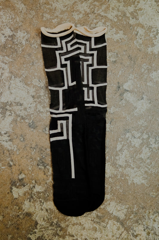 Sheer Geometric Ankle Socks