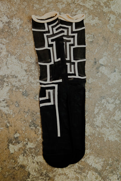 Sheer Geometric Ankle Socks