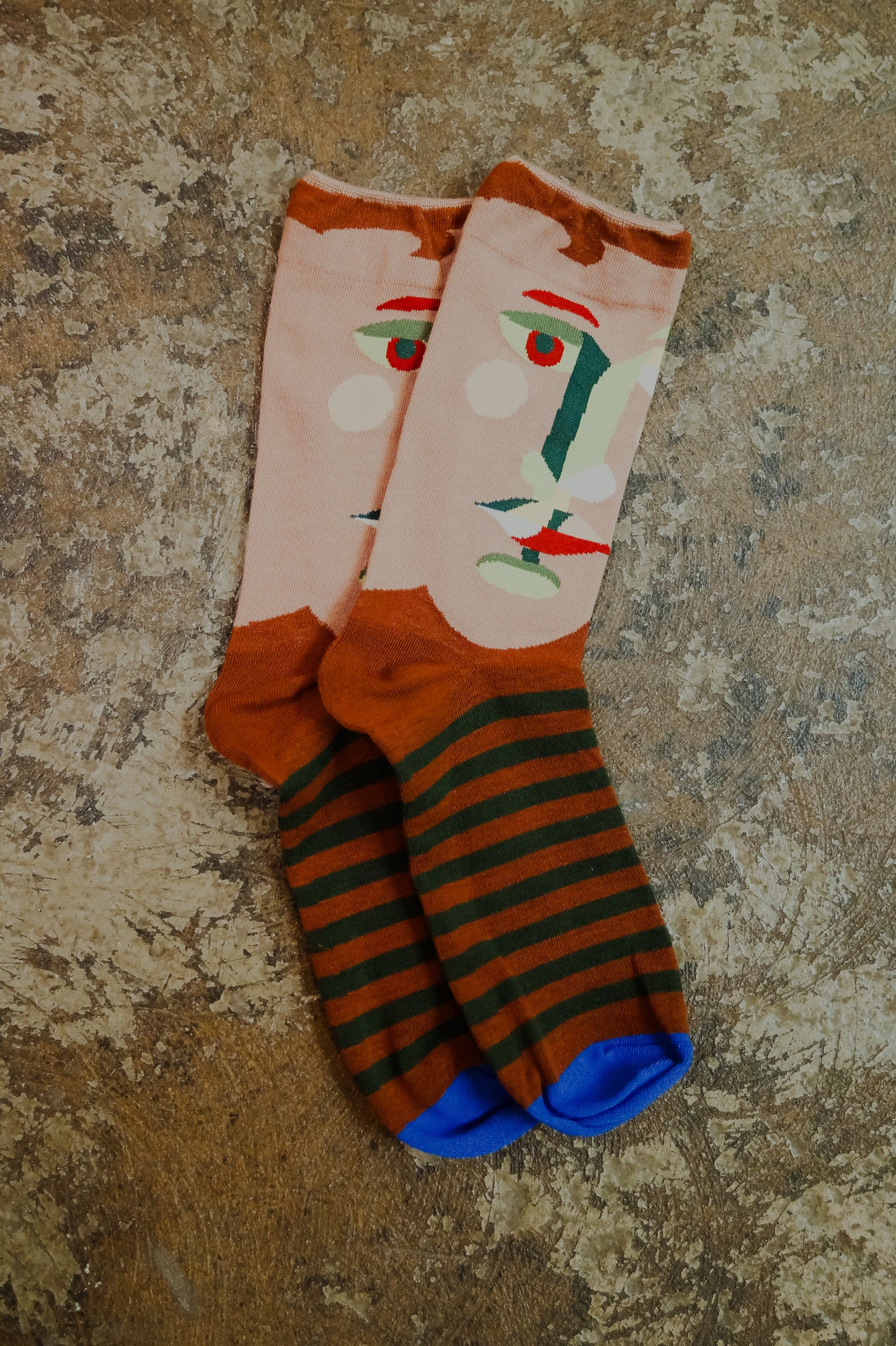 Abstract Face Ankle Socks