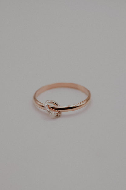 Solitaire Sparkle Link Ring, Mixed Metals