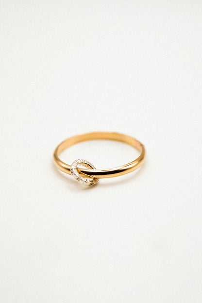 Solitaire Sparkle Link Ring, Mixed Metals