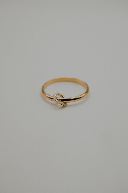 Solitaire Sparkle Link Ring, Mixed Metals