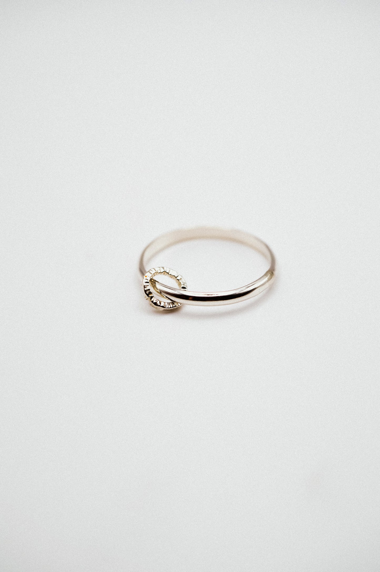 Solitaire Sparkle Link Ring, Sterling Silver