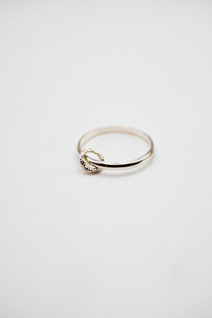 Solitaire Sparkle Link Ring, Sterling Silver