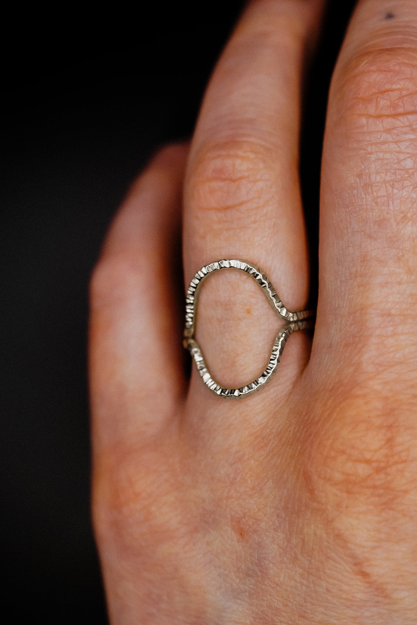 Sparkle Arc Set of 2 Stacking Rings in Gold, Rose Gold or Silver