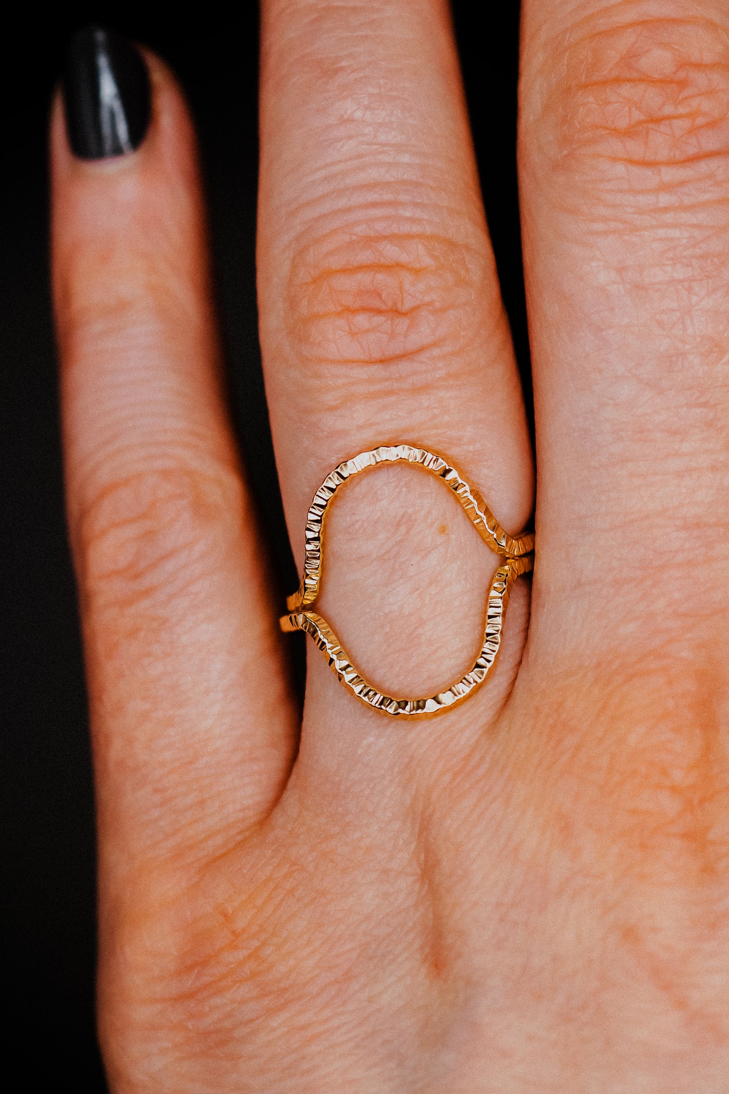 Sparkle Arc Set of 2 Stacking Rings in Gold, Rose Gold or Silver