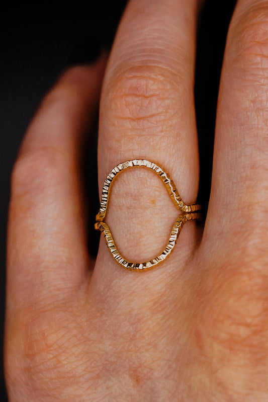 Sparkle Arc Set of 2 Stacking Rings in Gold, Rose Gold or Silver