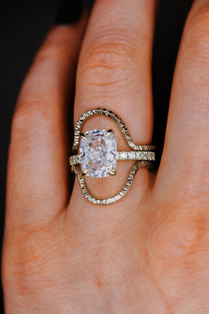 Sparkle Arc Set of 2 Stacking Rings in Gold, Rose Gold or Silver