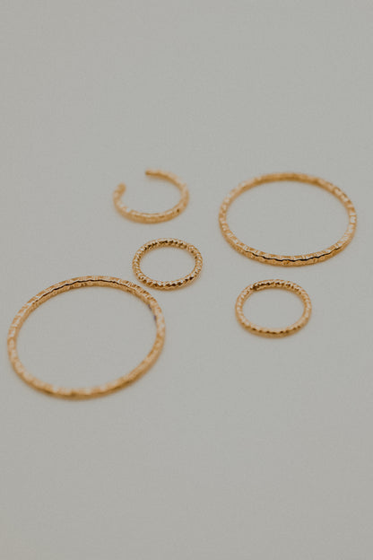 Sparkle Huggie Hoop Earring in Solid 14K Gold