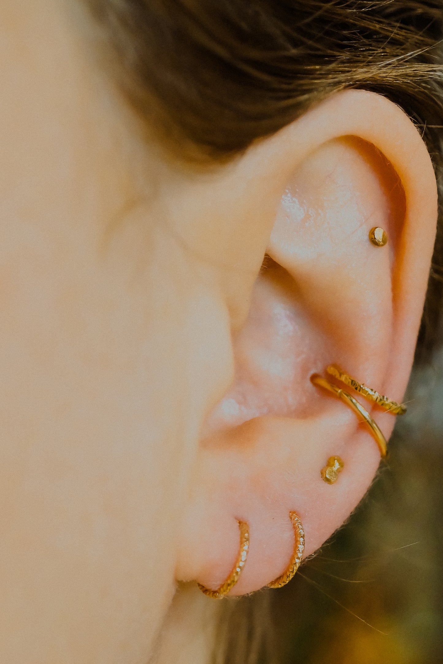 Sparkle Huggie Hoop Earring in Solid 14K Gold