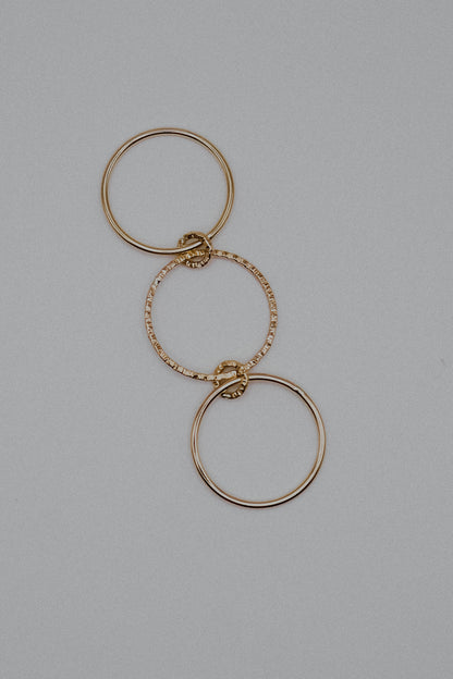 Sparkle Ladder Link Ring, 14K Gold Fill