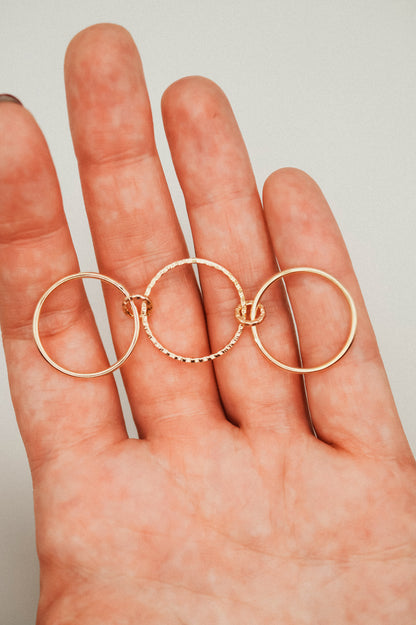 Sparkle Ladder Link Ring, 14K Gold Fill