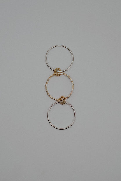 Sparkle Ladder Link Ring, Mixed Metal