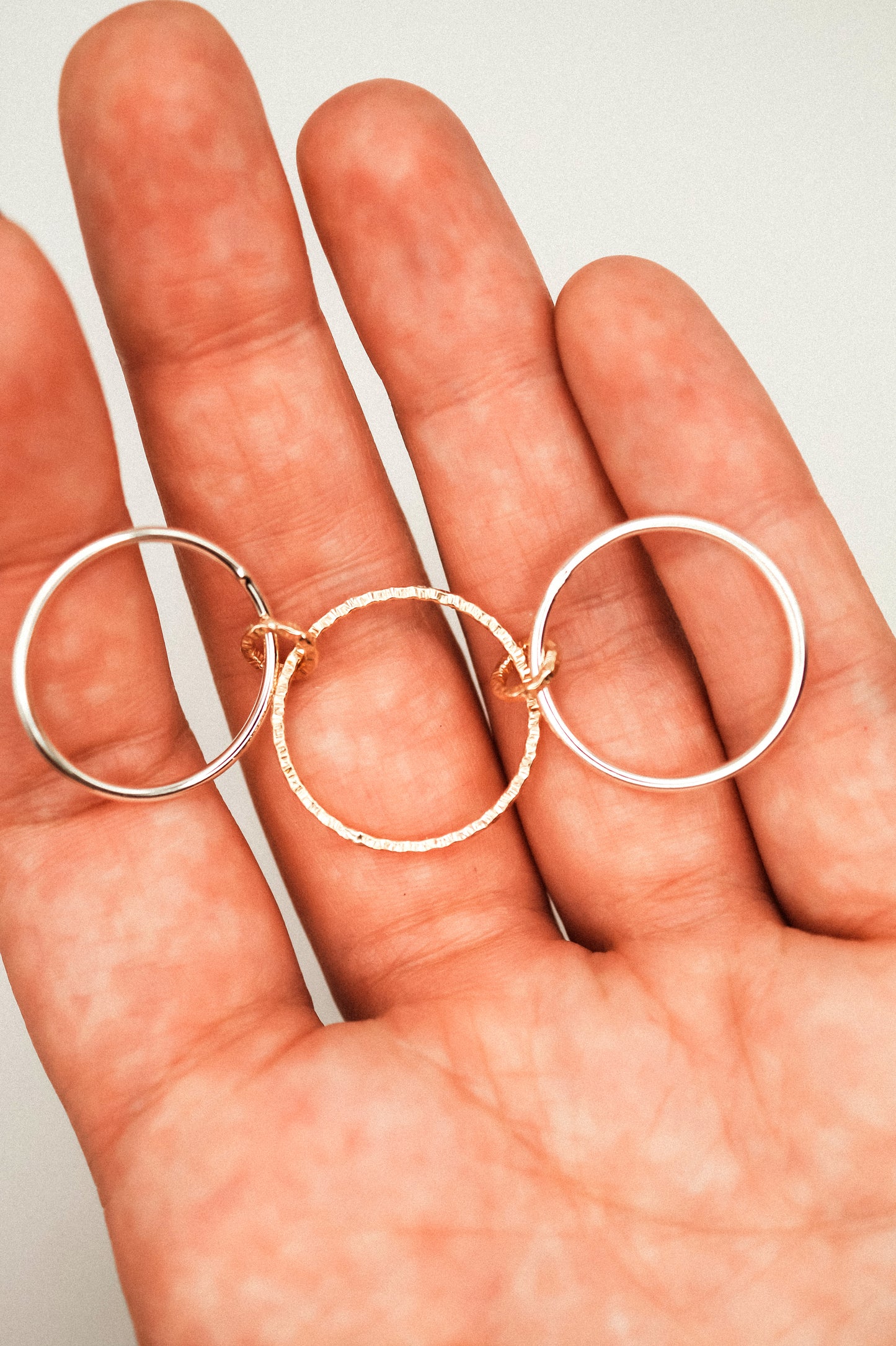 Sparkle Ladder Link Ring, Mixed Metal