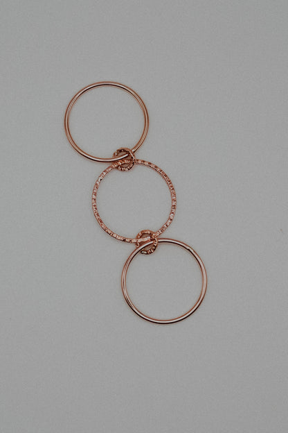 Sparkle Ladder Link Ring, 14K Rose Gold Fill