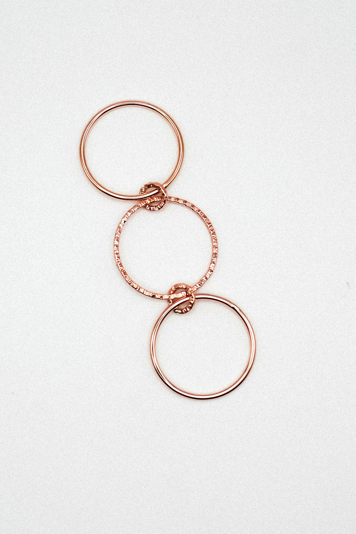 Sparkle Ladder Link Ring, 14K Rose Gold Fill
