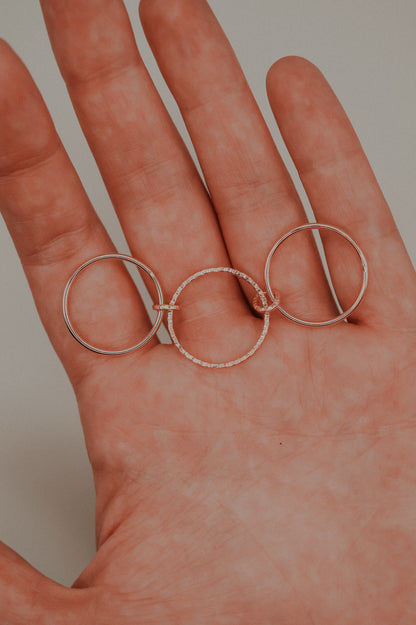 Sparkle Ladder Link Ring, 14K Rose Gold Fill