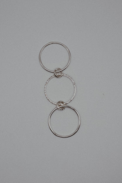 Sparkle Ladder Link Ring, Sterling Silver
