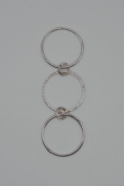 Sparkle Ladder Link Ring, Sterling Silver