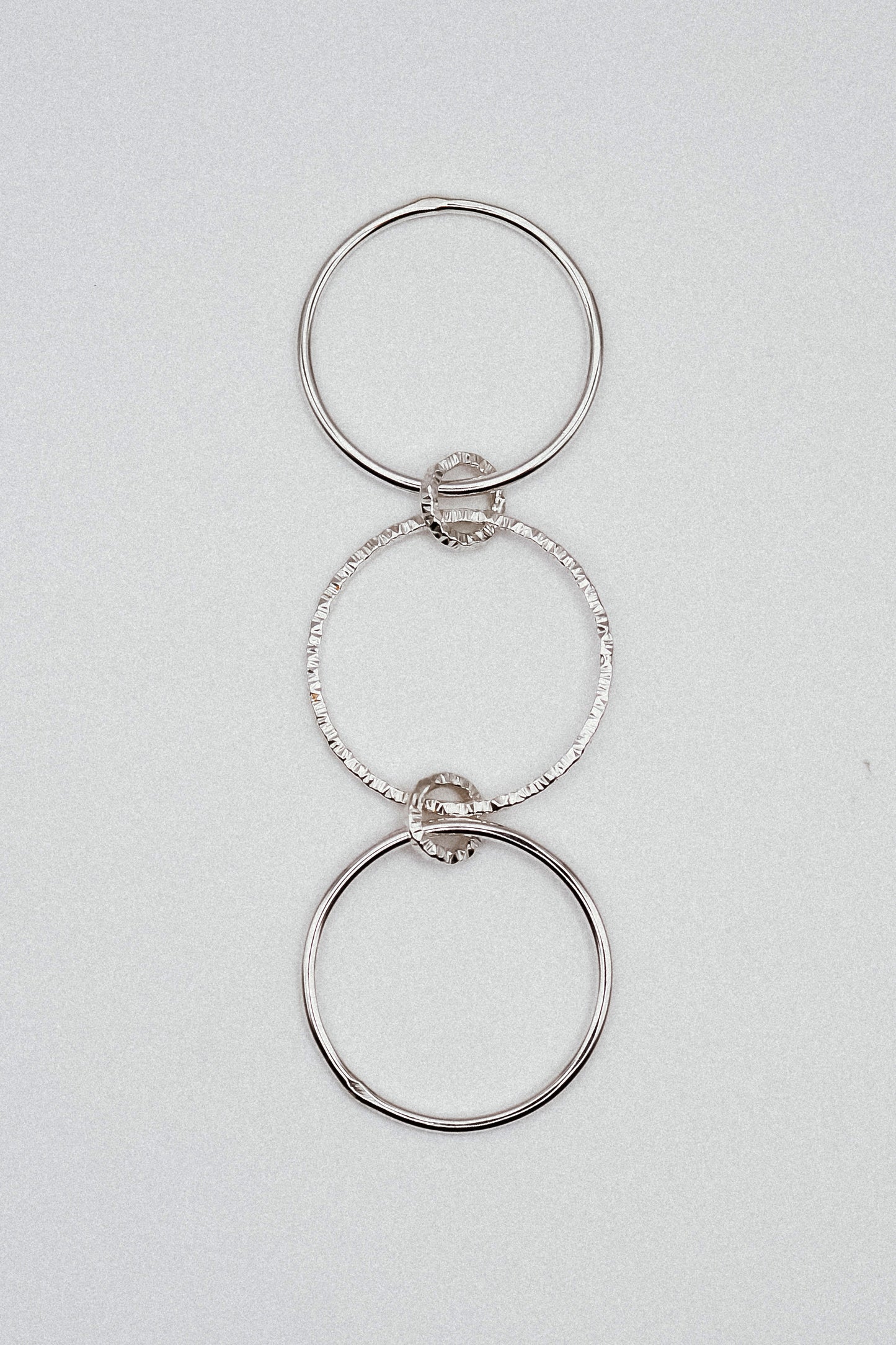 Sparkle Ladder Link Ring, Sterling Silver