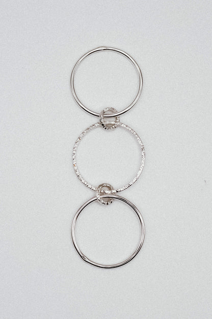 Sparkle Ladder Link Ring, Sterling Silver