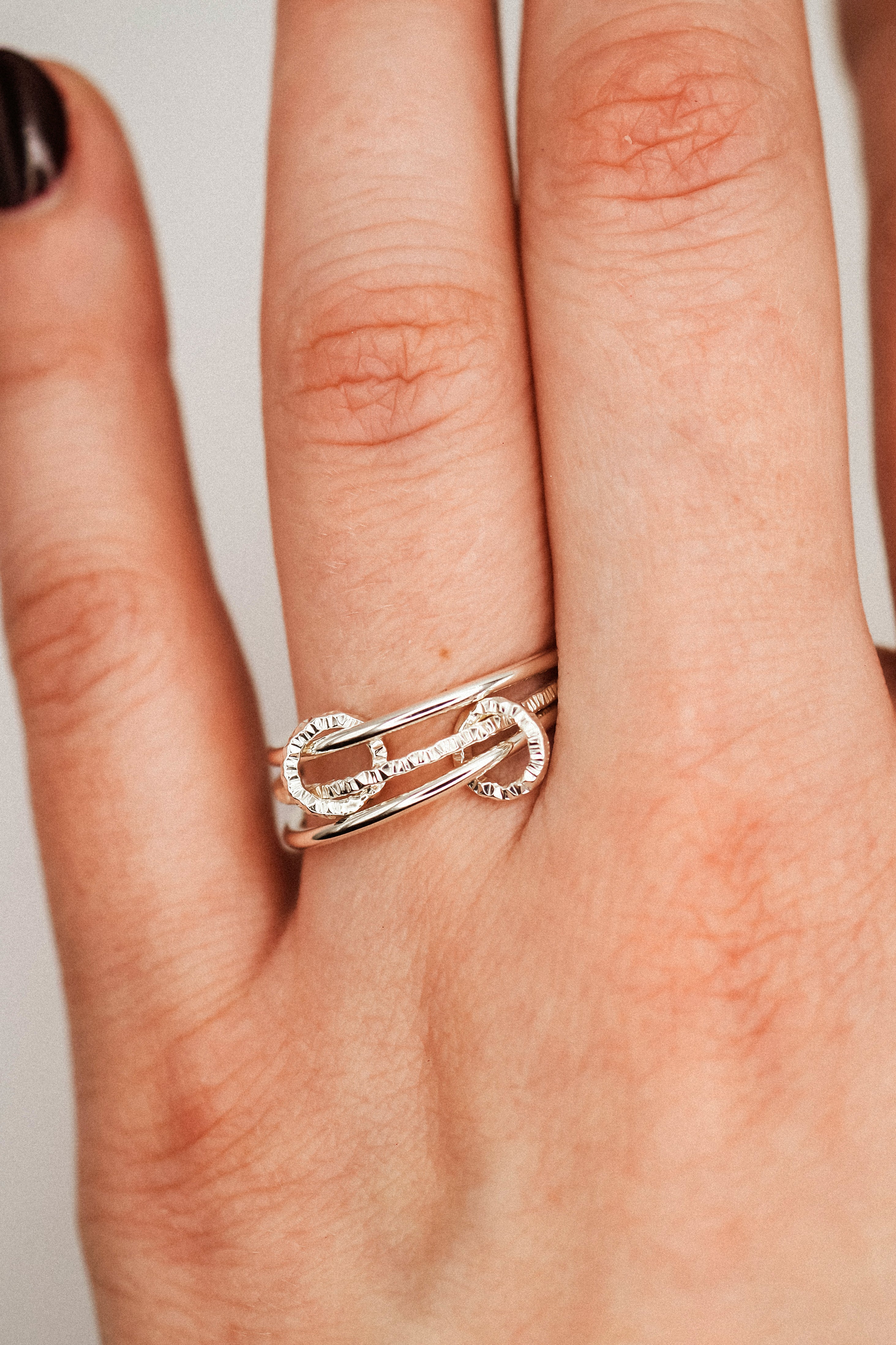 Ladder Guide Rings Sparkle Ladder Link Ring, Sterling Silver – Hannah Naomi Jewelry