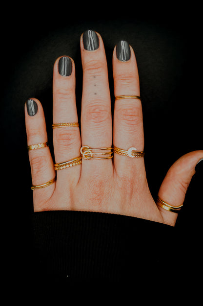 Sparkle Ladder Link Ring, 14K Gold Fill