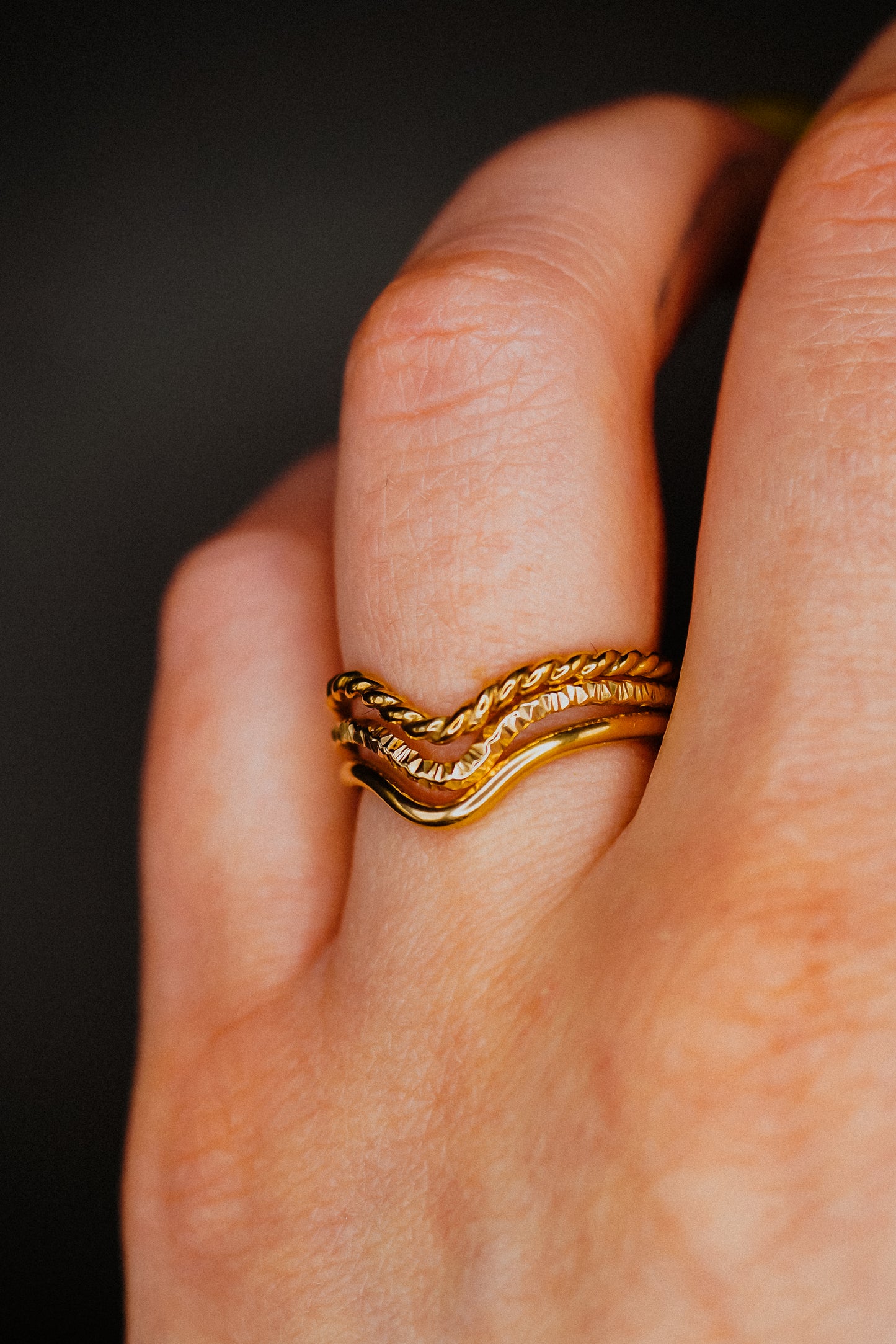 Sparkle Teardrop Ring, 14K Gold Fill