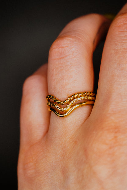Sparkle Teardrop Ring, 14K Gold Fill