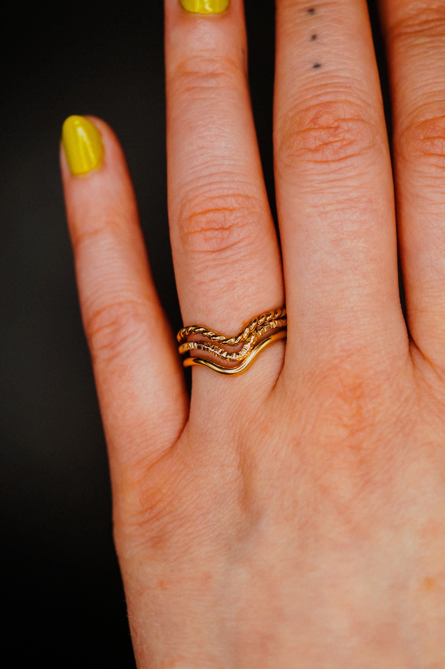 Sparkle Teardrop Ring, 14K Gold Fill