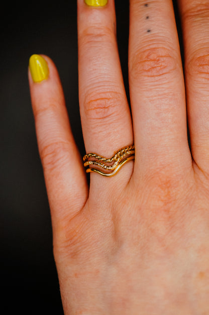 Sparkle Teardrop Ring, 14K Gold Fill